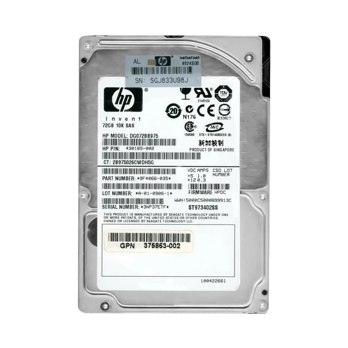 HPE 404785-001 72GB SAS 10K 3Gbps 2,5" SFF
